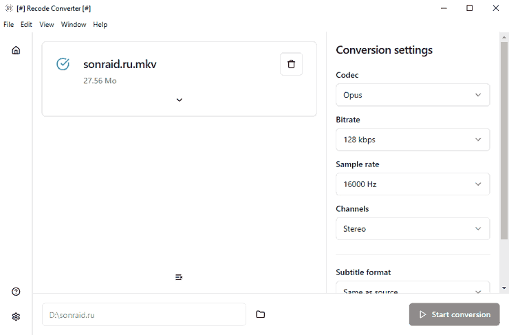 Recode Converter 2.0.10