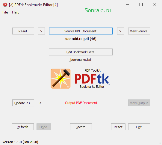PDFtk Bookmarks Editor 1.1.0