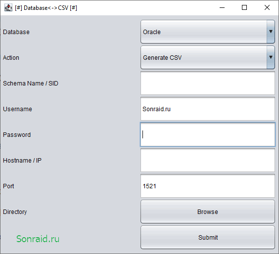 Database to CSV