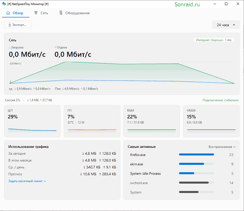 NetSpeedTray monitor 2.1.2