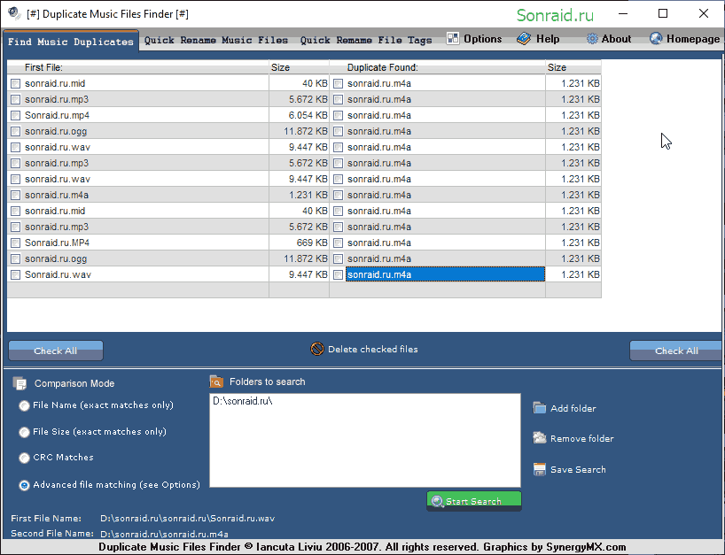 Duplicate Music Files Finder 1.6