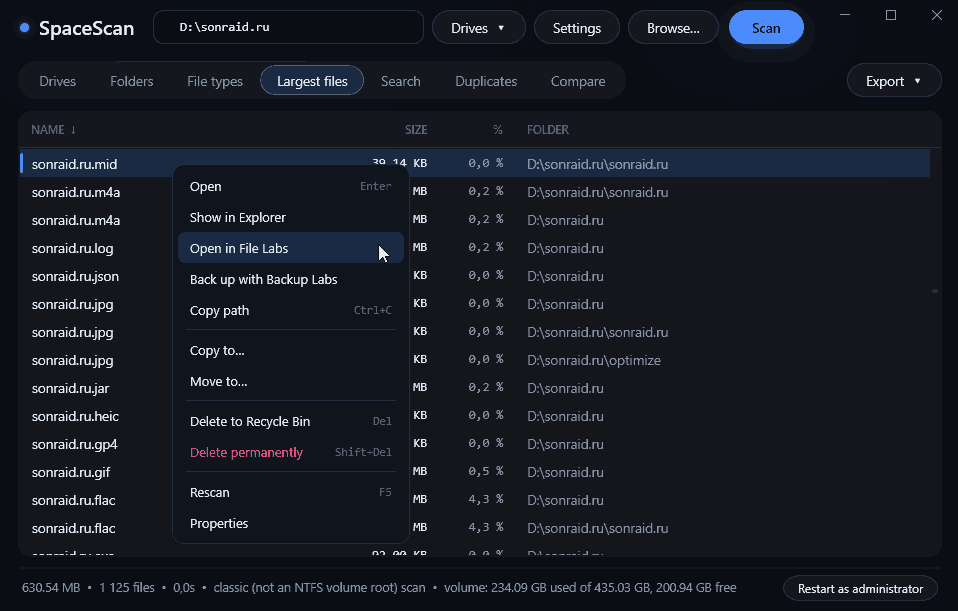 SpaceScan 1.3.0